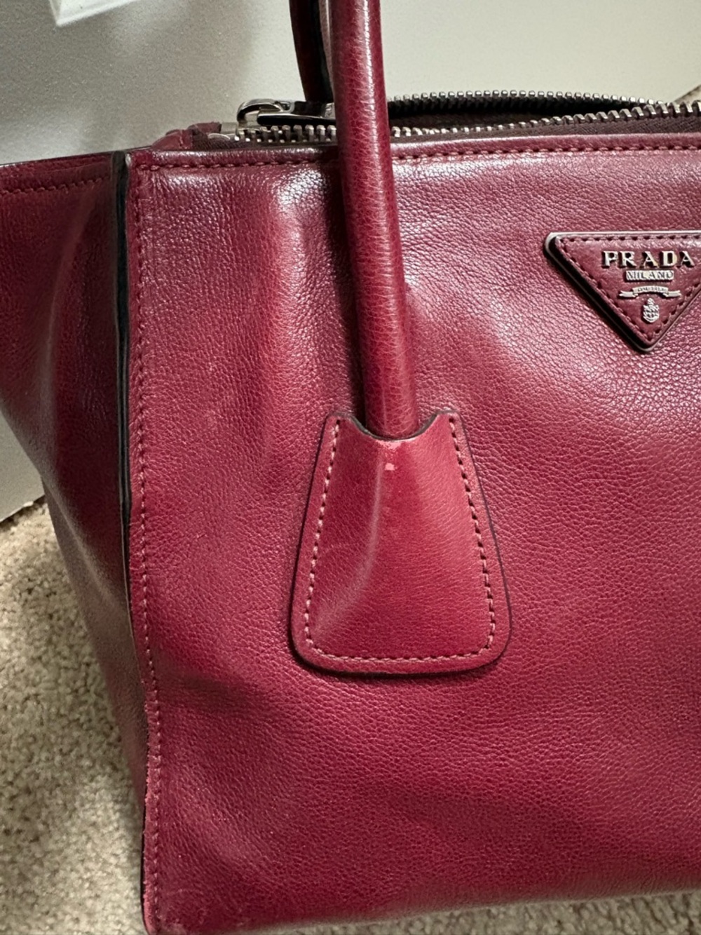 Prada Twin Pocket Glace Calf Tote Bag - Picture 12 of 16